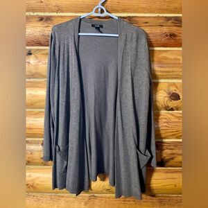 Alfani Open Front Cardigan Sweater with Faux Leather Elbow Patches Size Medium